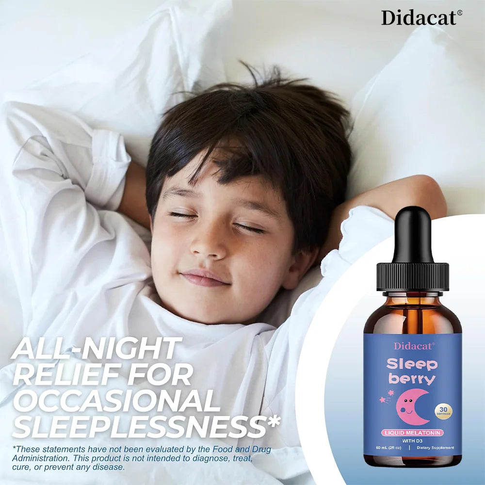 Liquid Melatonin - with Elderberry and Vitamin D - Immune System Sleep Support - Melatonin Drops