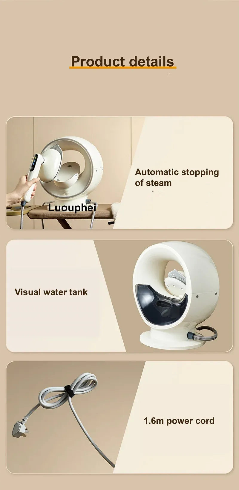 Dobleuno L9 1500W Handheld Pressurized Steam Iron
