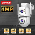 Lenovo 4MP HD Wifi PTZ Camera Outdoor Dual Lens Dual Screen Auto Tracking Security IP Camera CCTV Audio Video Surveillance