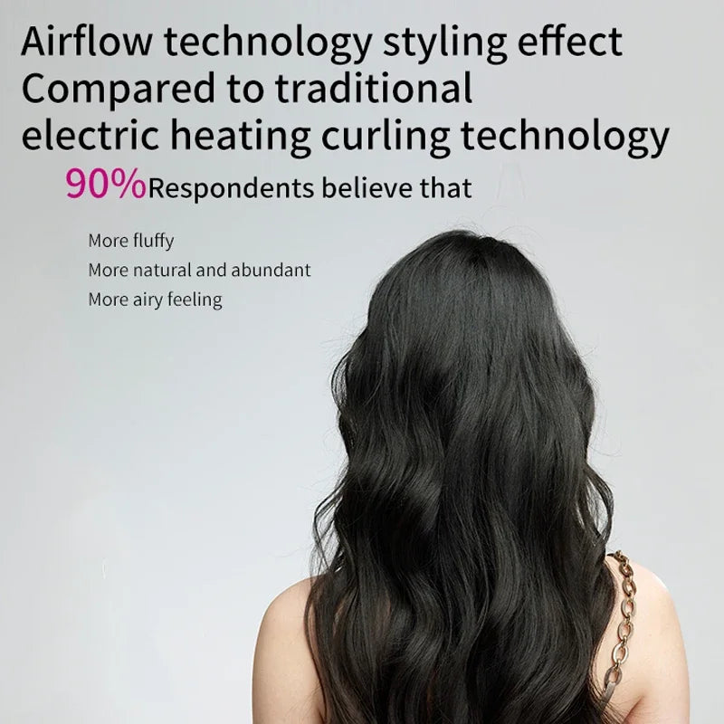 SenCiciMen X9 hair styler creating voluminous, airy, and natural wavy curls using professional hot air technology.