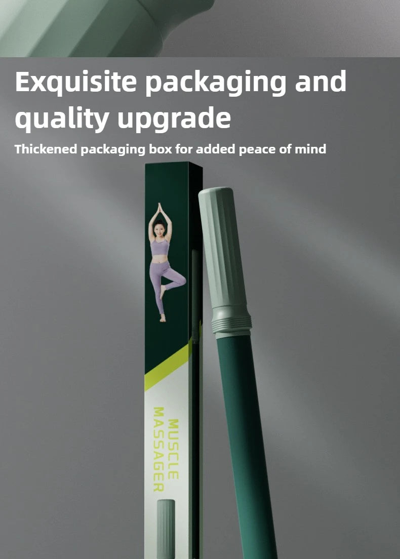 Fascia Massage Roller Stick for Deep Muscle Relief - Green/Purple Fascia Gun Tidesmit