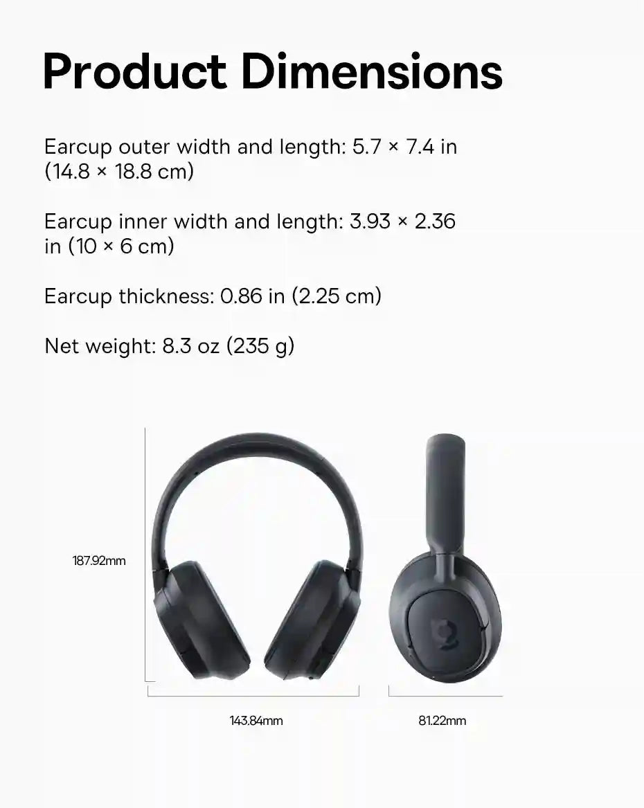Wireless Headphones Over-Ear with 80-Hour Battery Life | Tidesmit Tidesmit