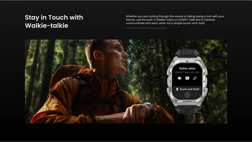 2025 KOSPET Tank M4 Rugged Smart Watch Stainless Steel GPS Offline Maps 10ATM 45M Freediving 24/7 Health Monitor for Android iOS