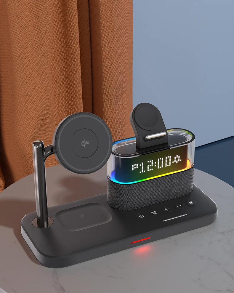 Qi2 Wireless Charger with Alarm Clock & RGB Light - Tidesmit Tidesmit