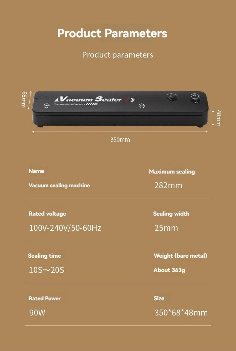 Food Sealing Portable Home Vacuum Kitchen Helper 220V Automatic Packaging Machine Food Vacuum Sealing Machine