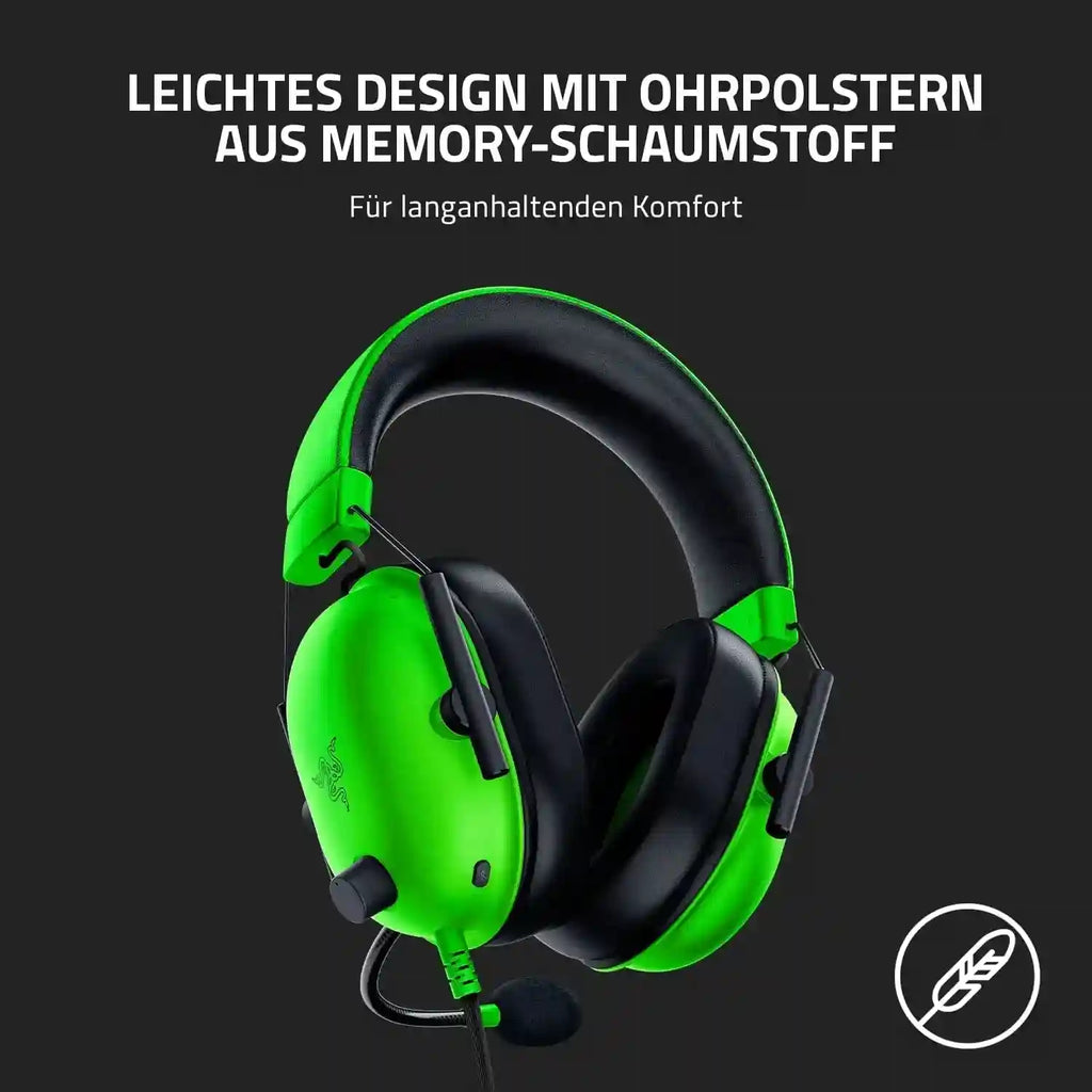 Razer BlackShark V2 X Gaming Headset with 7.1 Surround Sound - Black, White, Green Tidesmit