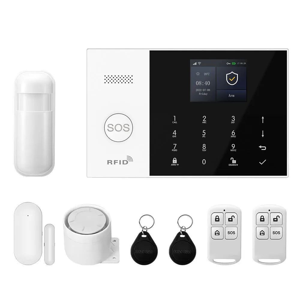 Smart Home Alarm System | WiFi GSM Motion Sensor Kit | Tidesmit EU 2G GSM WiFi Kit A EU Plug Tidesmit
