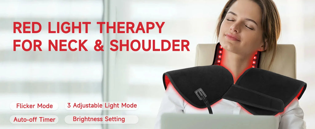 Red Light Therapy Pad for Muscle Relief with 288 LEDs Infrared Heat Massage Chairs Tidesmit