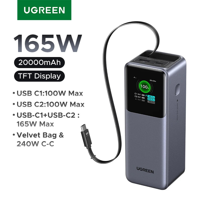 165W Portable Charger 20000mAh - Fast USB-C PD Power Delivery Global Version China Mainland Tidesmit