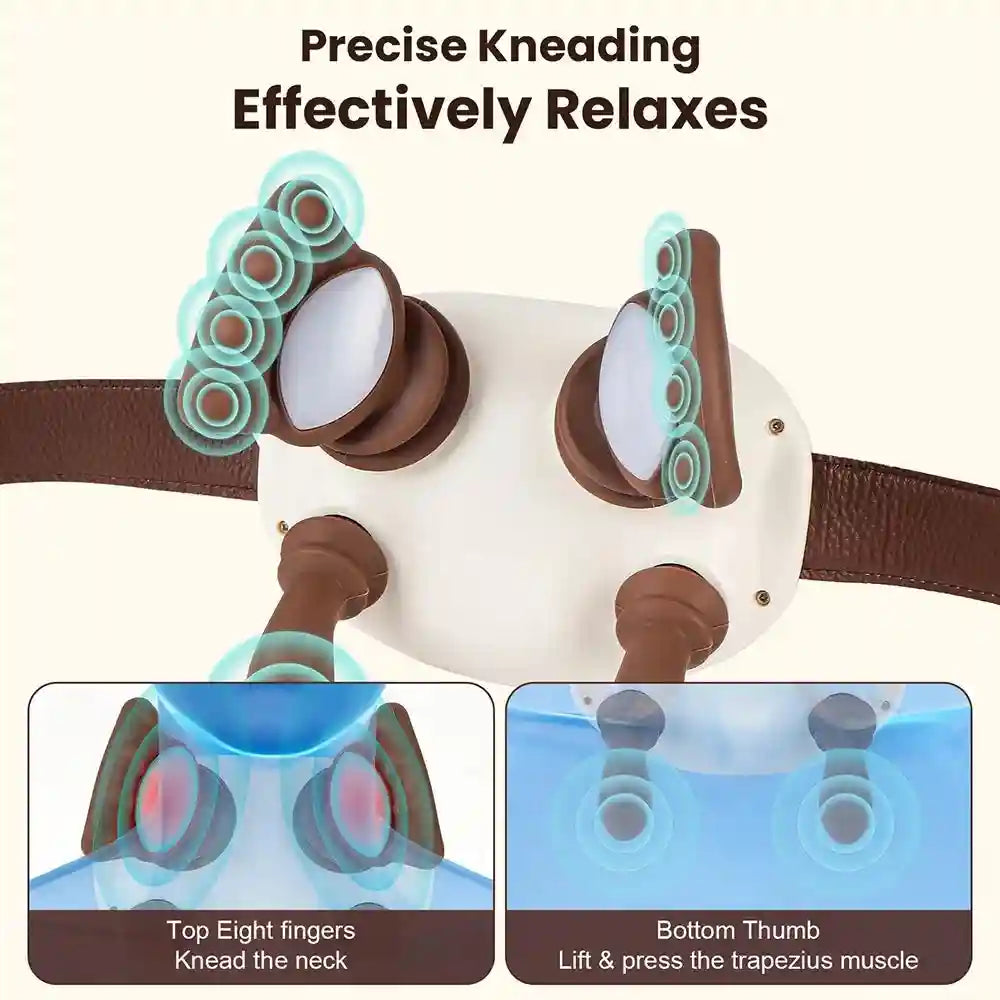 Neck and Shoulder Massager with 4D Kneading for Targeted Pain Relief Relaxation Treatment Tidesmit