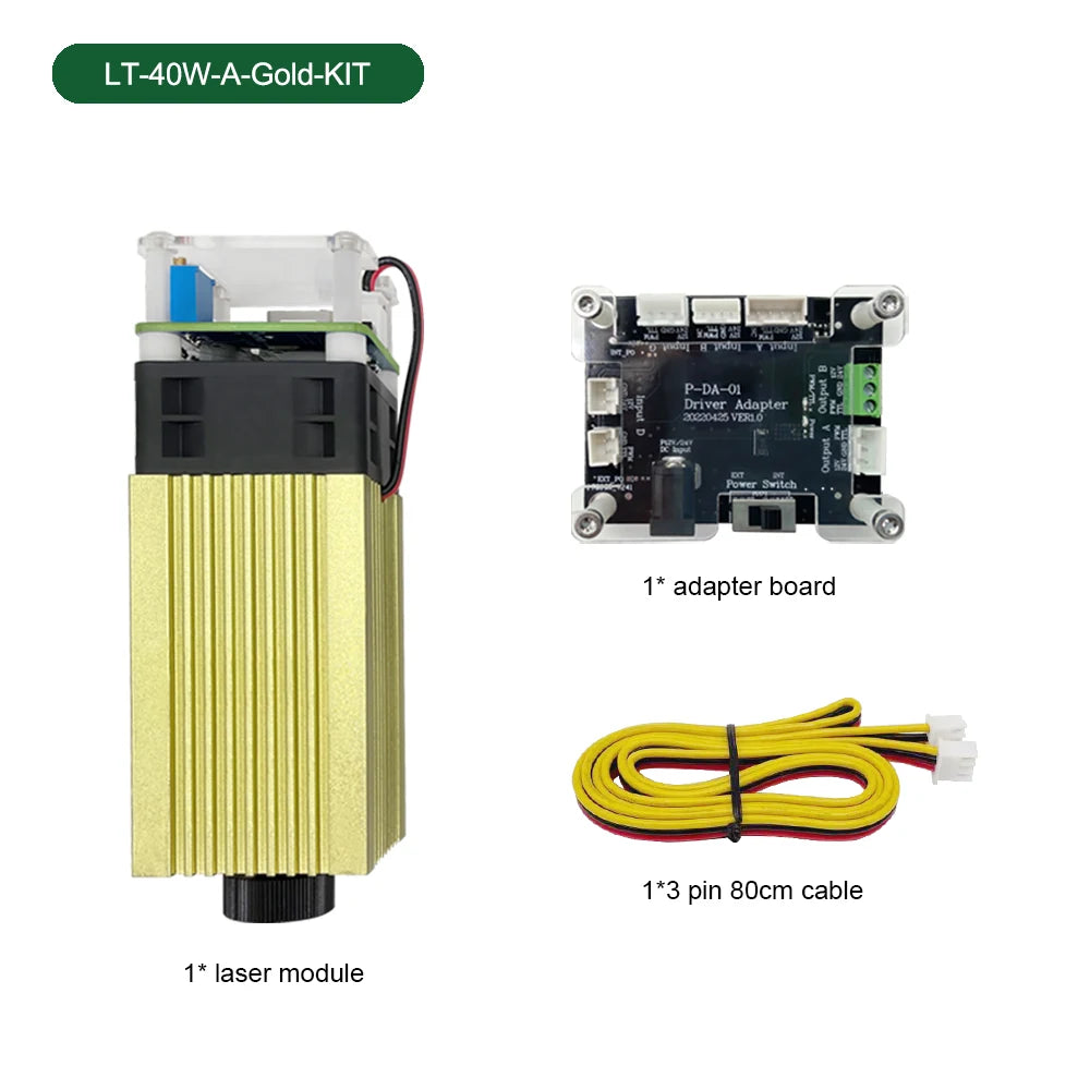 Gold laser module kit with adapter board and multicolor pin cable