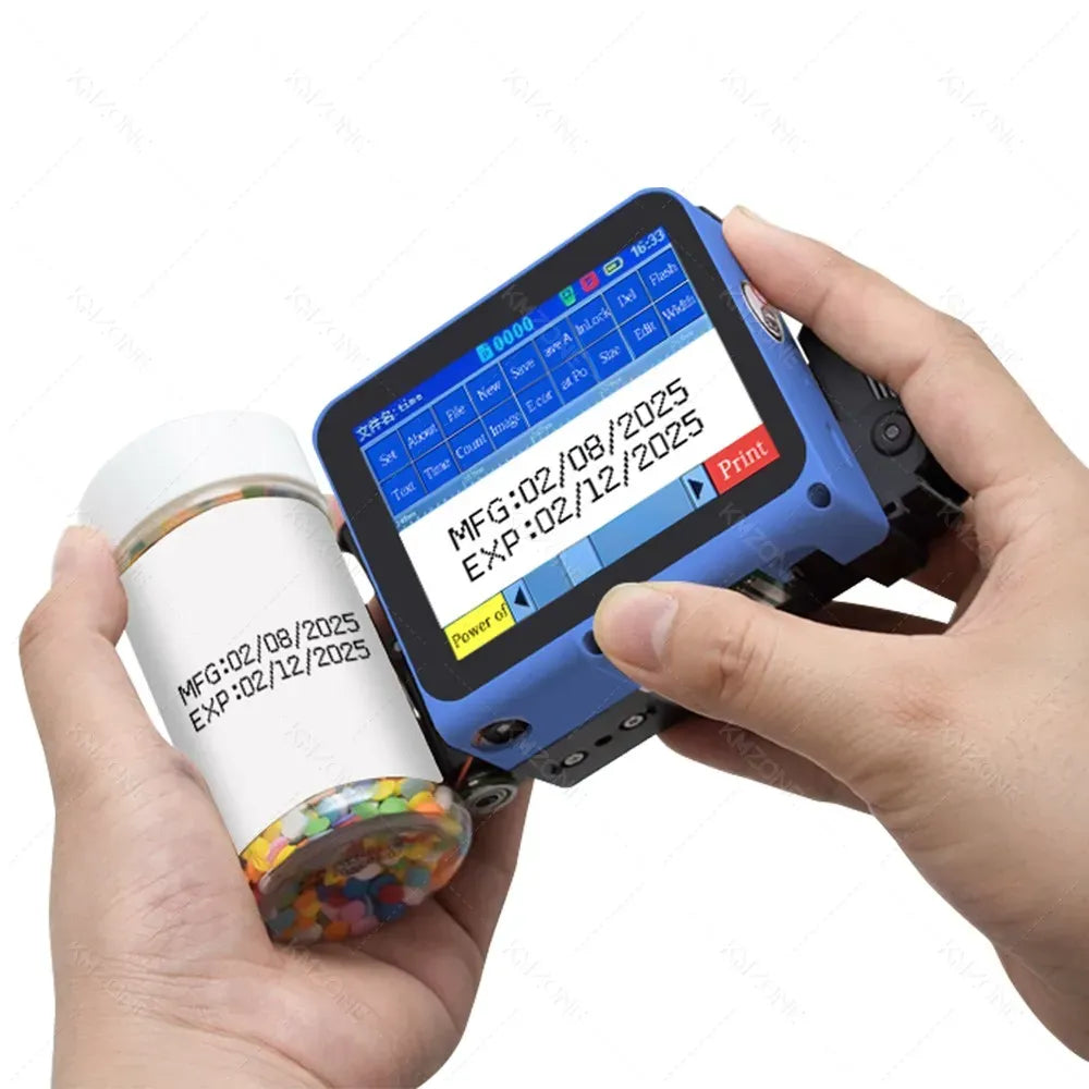 12.7mm Portable Mini Handheld Inkjet Printer for QR Barcode Batch Date Number Logo Expiry Date Coding Machine 28 Languages