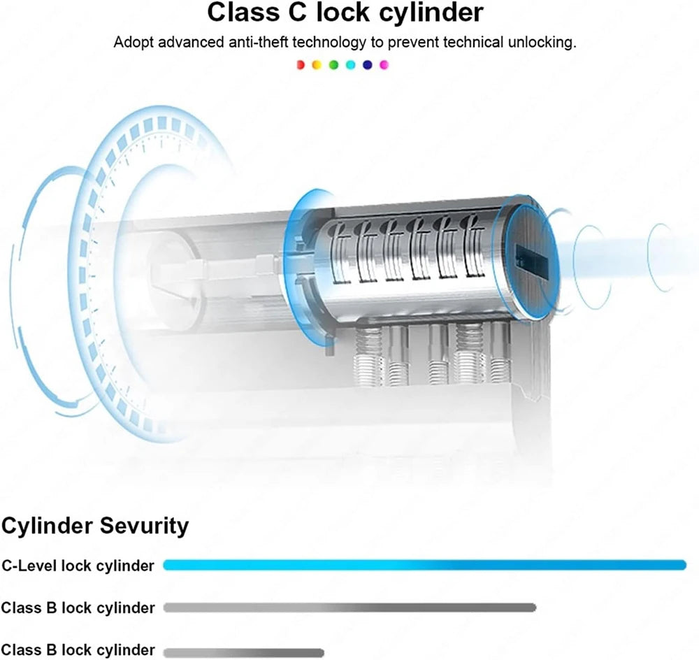 85 Lock Body Smart Lock For Aluminum Patio Glass Door Smart Life APP App Handle Fingerprint Electronic Digital Lock