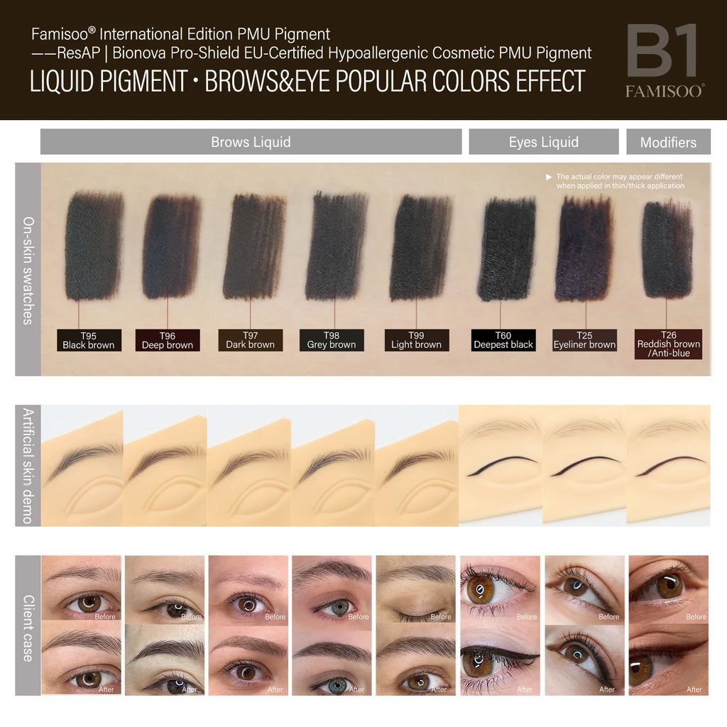 Eyebrow Tattoo Ink - Professional 5ml Microblading Pigment for PMU Machines Permanent Makeup Machines Tidesmit
