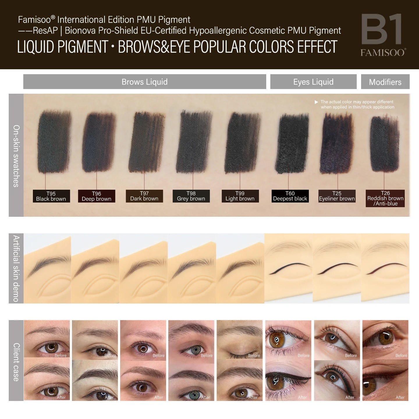 Eyebrow Tattoo Ink - Professional 5ml Microblading Pigment for PMU Machines Permanent Makeup Machines Tidesmit