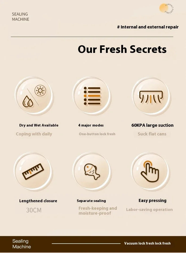 Professional Vacuum Sealer for Food Vacuumor for Products Kitchen Sealing Machine Cuisine Packaging Plastic Bag Sealant
