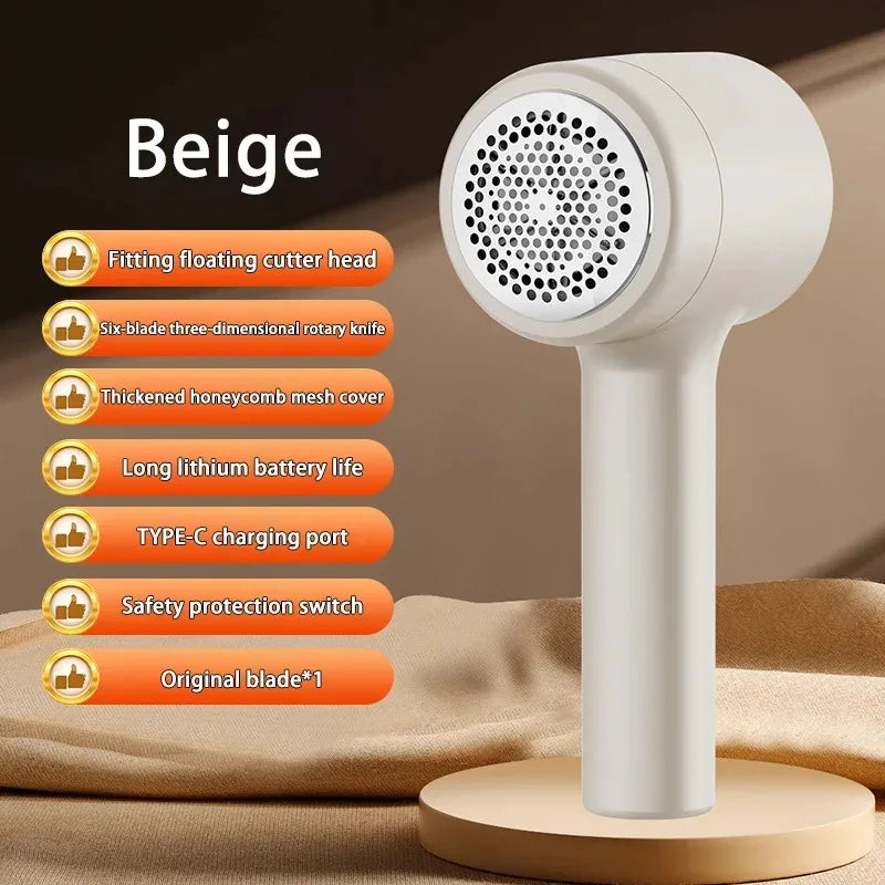 Tidesmit rechargeable fabric shaver and lint remover with ergonomic handle, ideal for clothes and carpets, angle 21