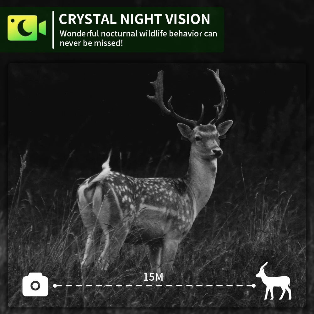 8K 60MP Solar Trail Camera with WiFi, 32GB SD Card, Phone App Control, Night Vision Motion Activated Wildlife Camera