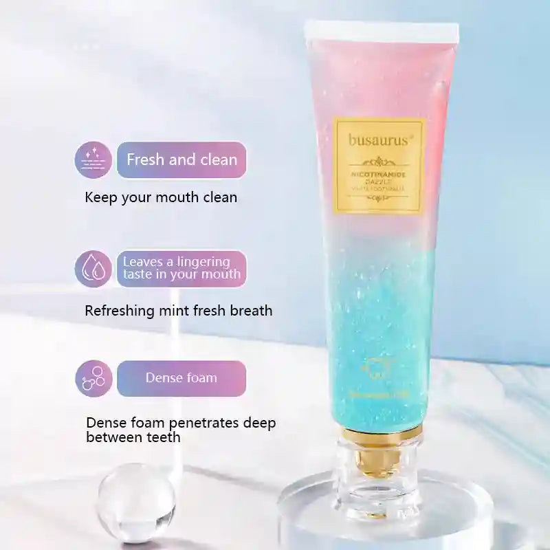 Tidesmit teeth whitening toothpaste removing stains for a bright white smile and fresh breath