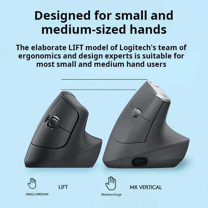Lift Ergonomic Bluetooth Wireless Mouse Vertical Mouse Small Mouse Business Office 3 Devices Switch In Seconds