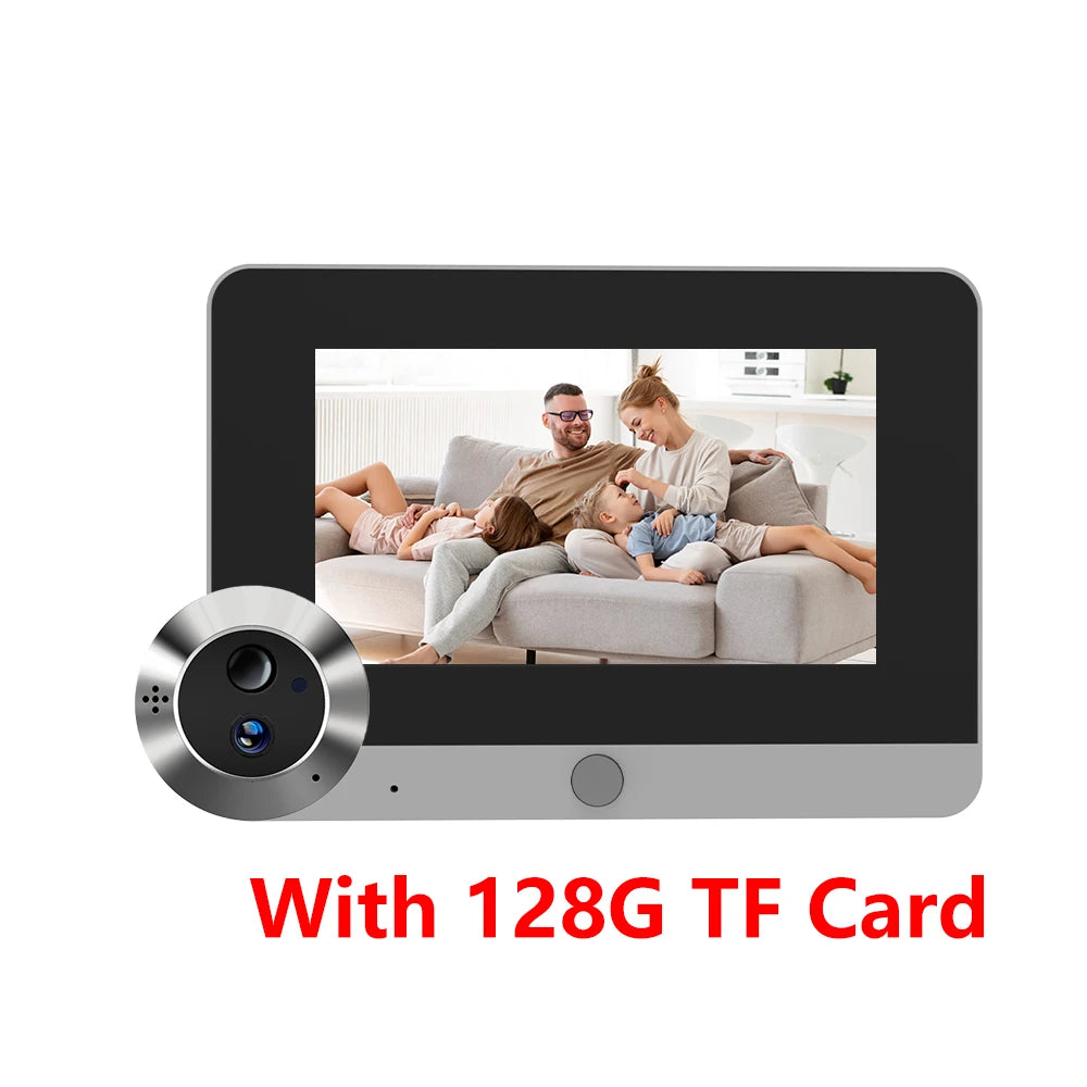 5Inch 10000mAh Two Way Audio 2MP Tuya SmartLife WiFi Digital Door Eye Peephole Viewer Infrared 940NM Night Vision PIR Camera