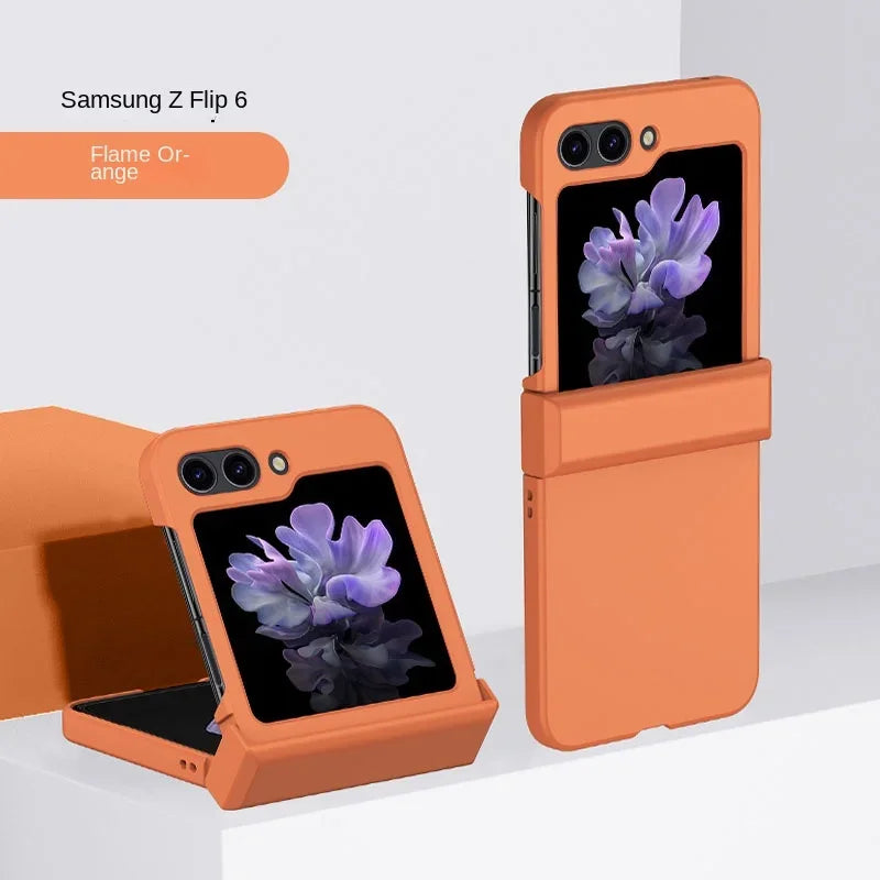 Samsung Galaxy Z Flip 7 Case: Military-Grade Shockproof Hinge Cover Orange Tidesmit