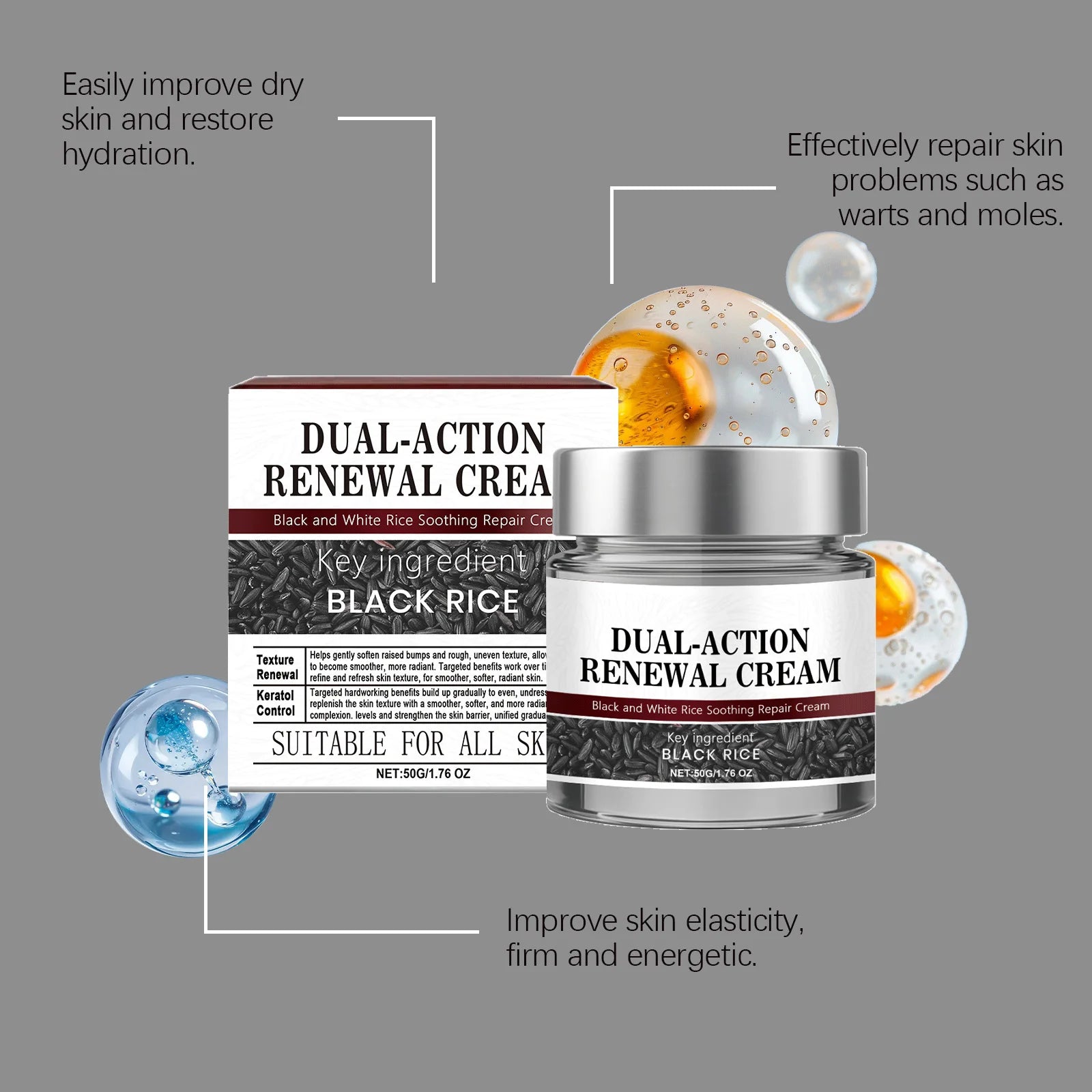 Black Rice Face & Body Scrub | Natural Exfoliator for Radiant Skin Scrubs Treatments Tidesmit