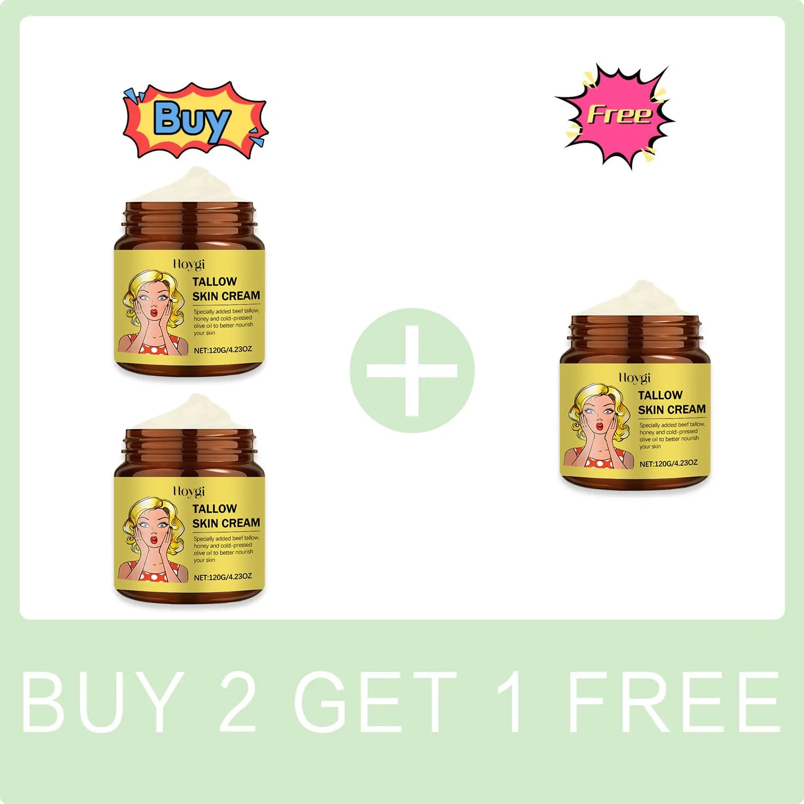 Tallow Face Cream Relieve Dryness Tighten Smooth Repair Roughness Soothing Facial Skin Nourishing Moisturizing Beef Tallow Balm