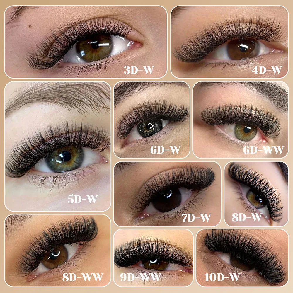 Premade Volume Fans Eyelashes 3D W Shape 0.07mm C Curl - Tidesmit False Eyelashes Tidesmit
