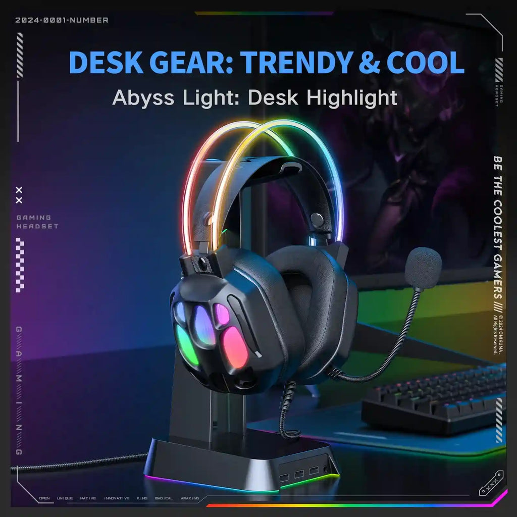ONIKUMA X89 Gaming Headphones: Surround Sound Over-Ear Wired Headset Tidesmit