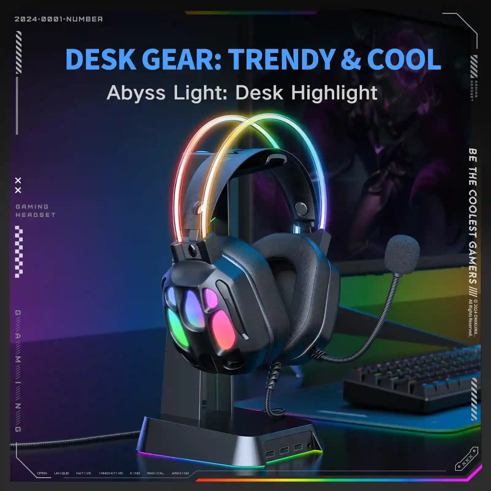 ONIKUMA X89 Gaming Headphones: Surround Sound Over-Ear Wired Headset Tidesmit