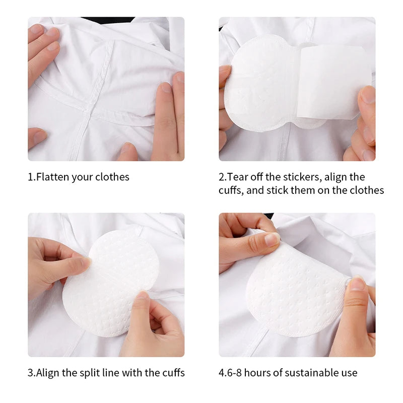 Tidesmit 50pcs disposable unisex underarm sweat pads for summer odor protection and effective perspiration control.