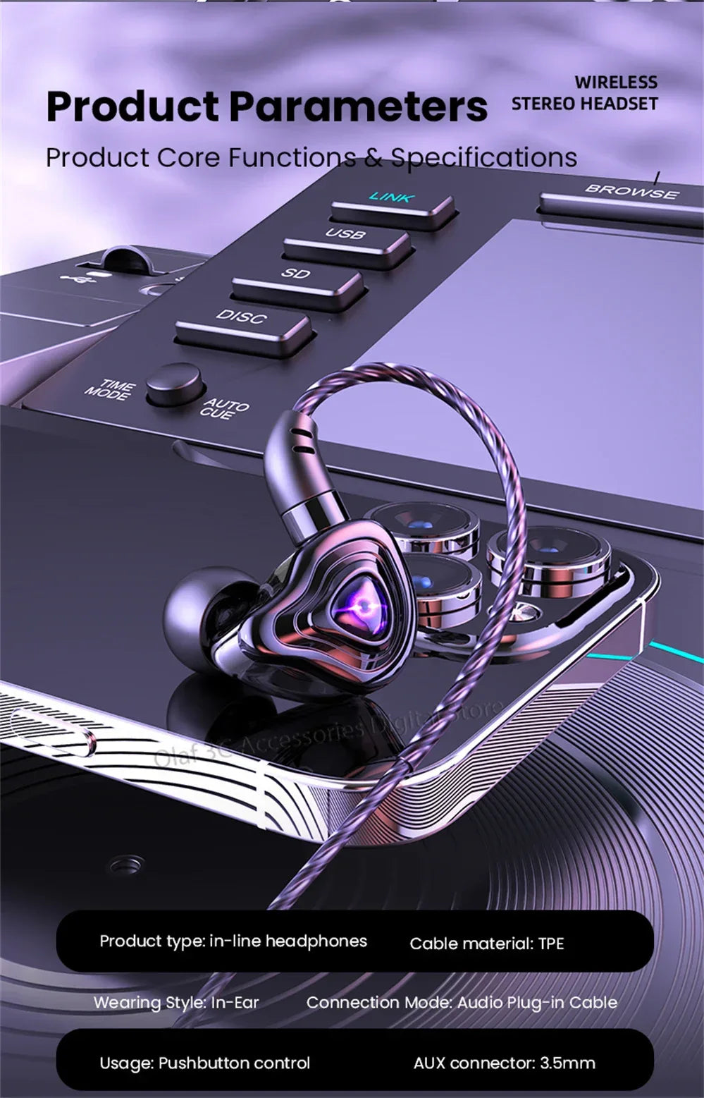 Tidesmit USB-C Wired Earbuds with 9D HiFi Stereo Bass - S16 Series Tidesmit