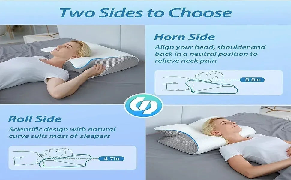 Memory Foam Butterfly Pillow | Ergonomic Cervical Support for Spine Alignment Relaxation Treatment Tidesmit