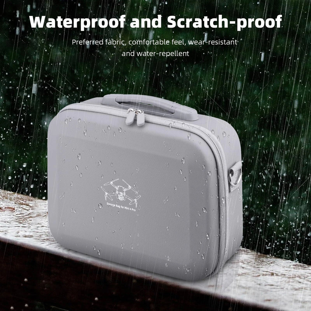 DJI Mini 4 Pro Carrying Case: Waterproof PU Storage Bag in Grey Tidesmit