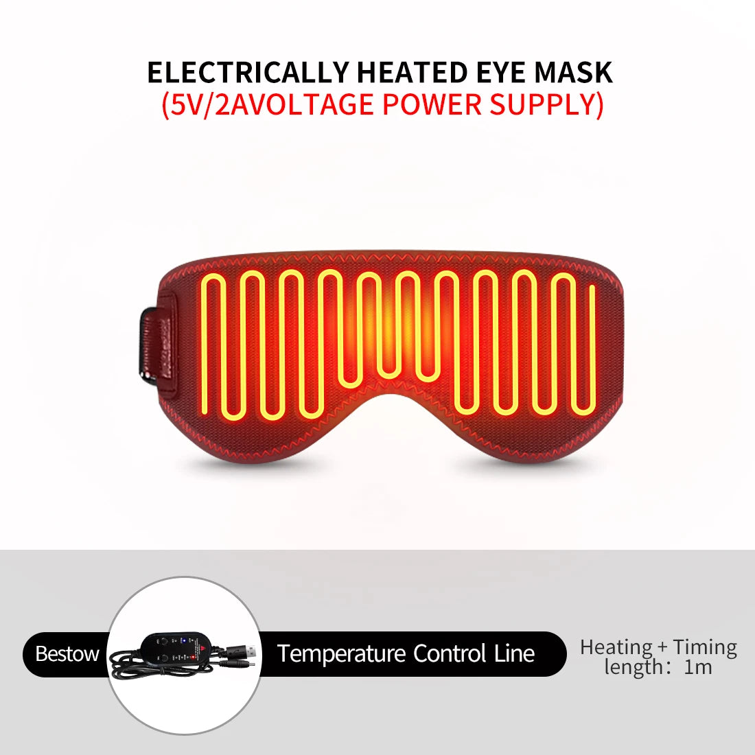 Heated Eye Mask for Dry Eyes | 3-Level Heat Therapy & Massage - Tidesmit Massage Cushion 5V-Heating Tidesmit