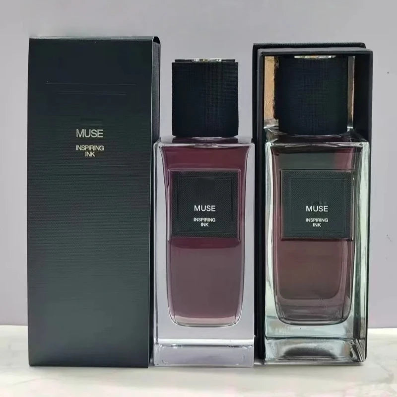 Muse Inspiring Ink 125ml unisex perfume: long-lasting oriental woody floral scent in a sleek rectangular glass bottle.