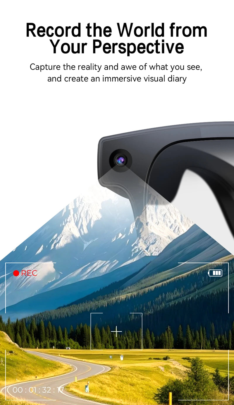 Tidesmit Smart Glasses with Camera & Bluetooth - Black & Transparent Tidesmit
