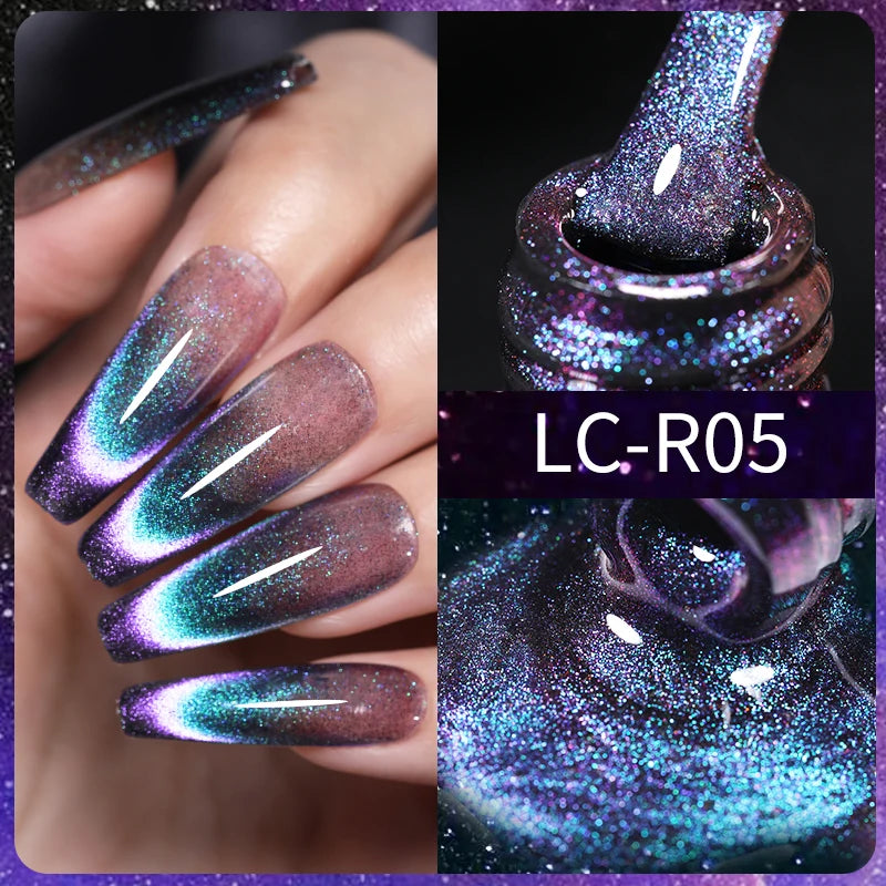 Magnetic Cat Eye Gel Nail Polish – Reflective UV Soak Off Kit Permanent Makeup Machines LC-R05 Tidesmit