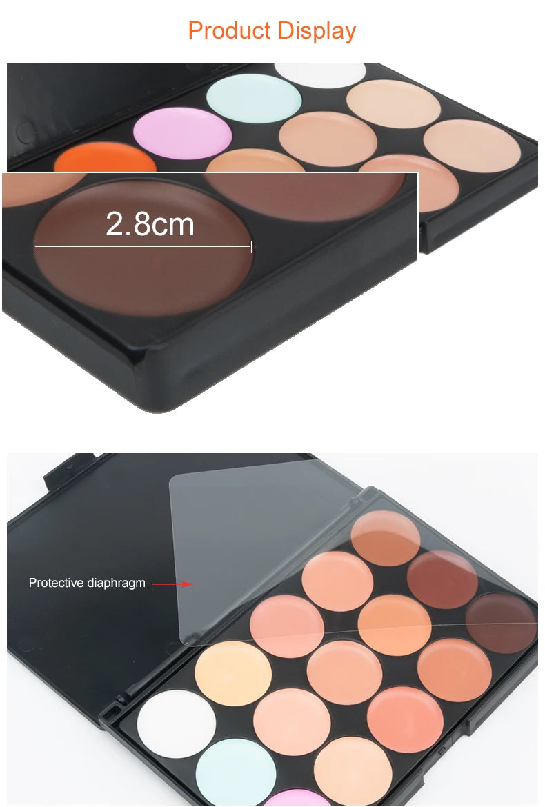 Tidesmit 15 color multifunction concealer palette showing creamy texture and shade swatches for face makeup