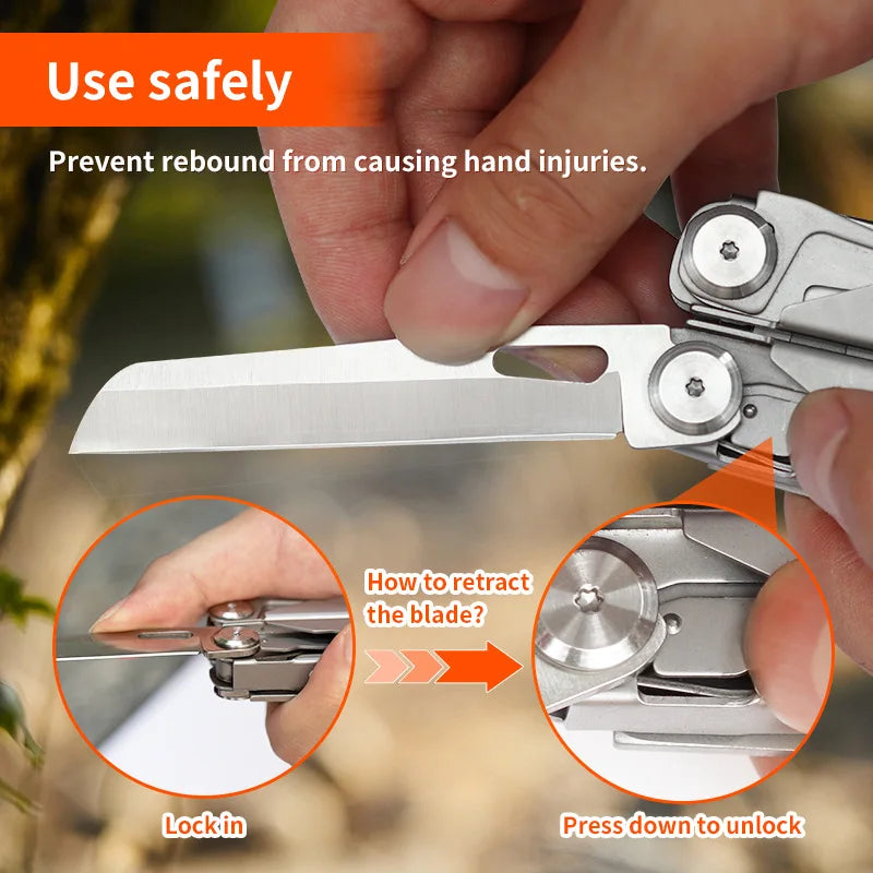 17 In 1 Mini Foldable Plier Multi Tool Folding EDC Multitool Screwdriver Pliers File Ruler Outdoor Hand Tool Sets