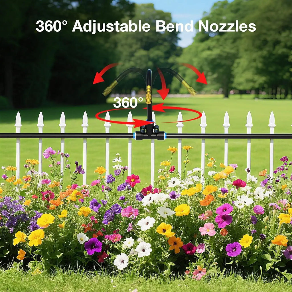 30M60M DIY Free Bending Universal Sprayer Kit 6mm Hose Patio Misting Cooling System for Garden Plant Fogging Watering Irrigation