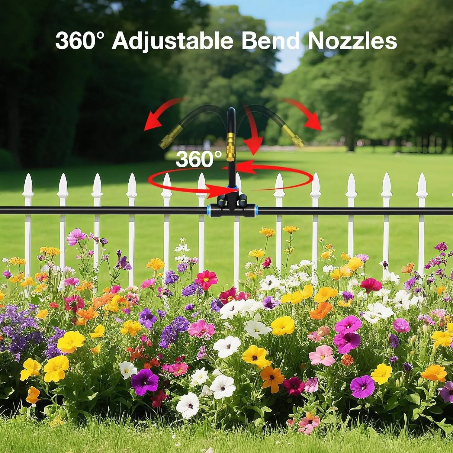 30M60M DIY Free Bending Universal Sprayer Kit 6mm Hose Patio Misting Cooling System for Garden Plant Fogging Watering Irrigation