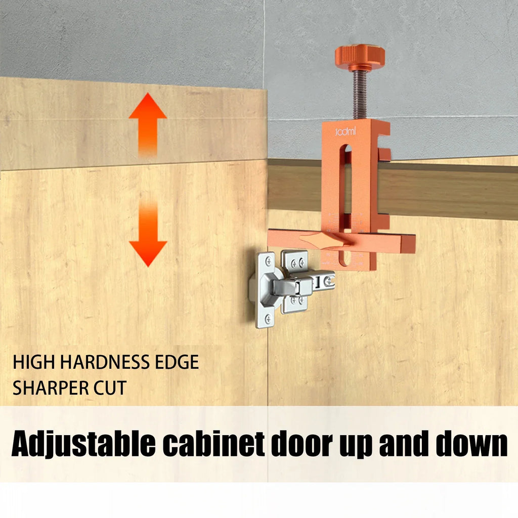 Adjustable Cabinet Door Mounting Jig Quick Positioning Hole Opening Tool Aluminum Alloy for Woodworking Installing Cabinets Tool