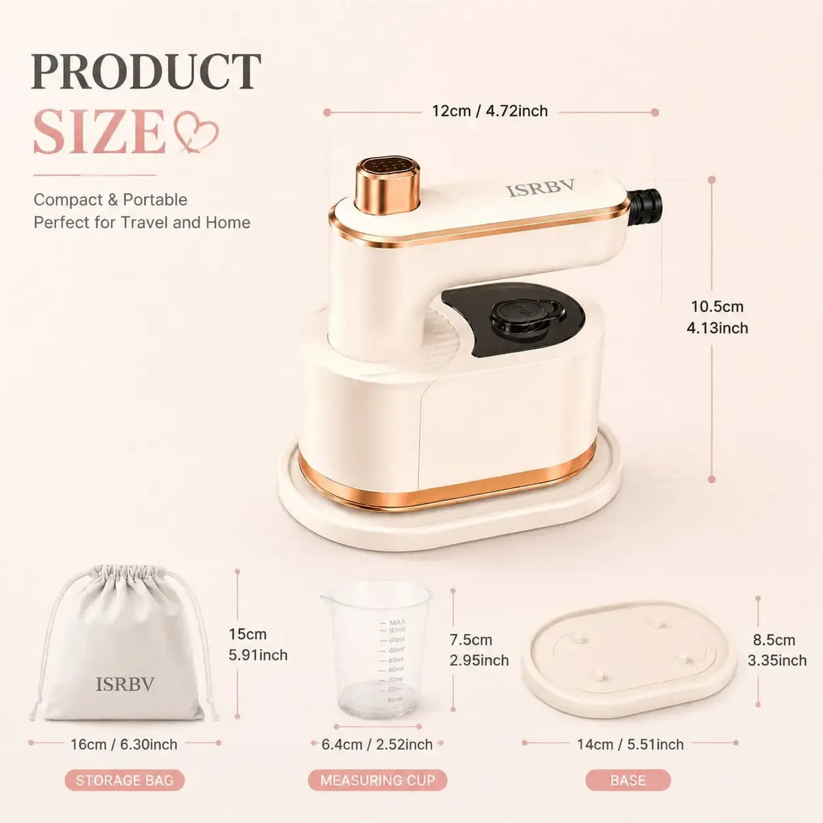 Tidesmit Foldable Handheld Steam Iron 110V US Plug