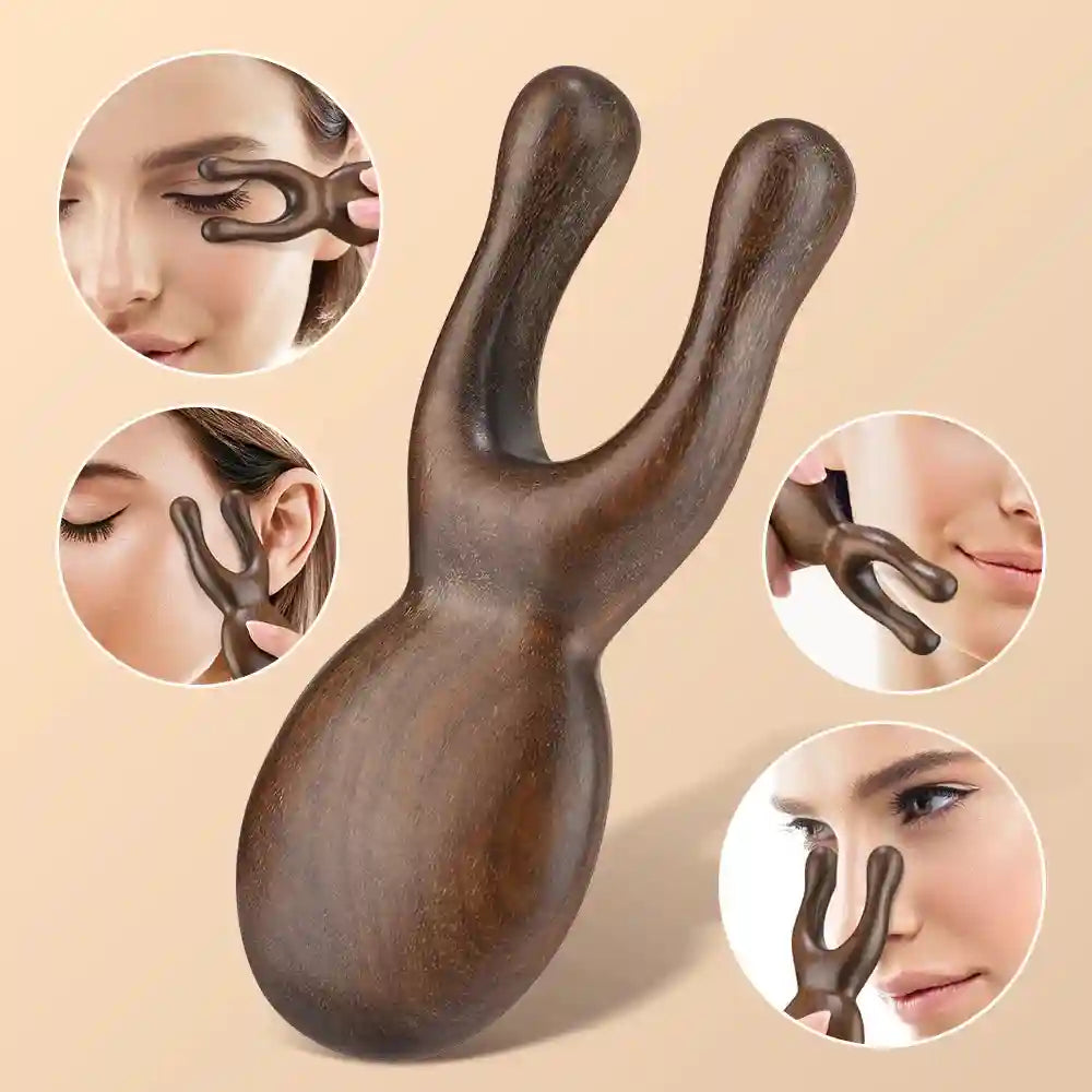 Sandalwood Facial Meridian Comb for Lymphatic Drainage | Tidesmit Massage Roller Tidesmit