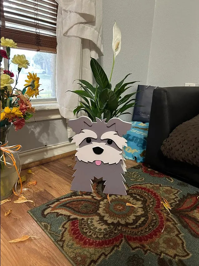 Cute Animal DIY Flower Planter PVC Pet Dog Potted Garden Yard Decoration Plant Container Holder Decor Garden Flower Pots  Orname