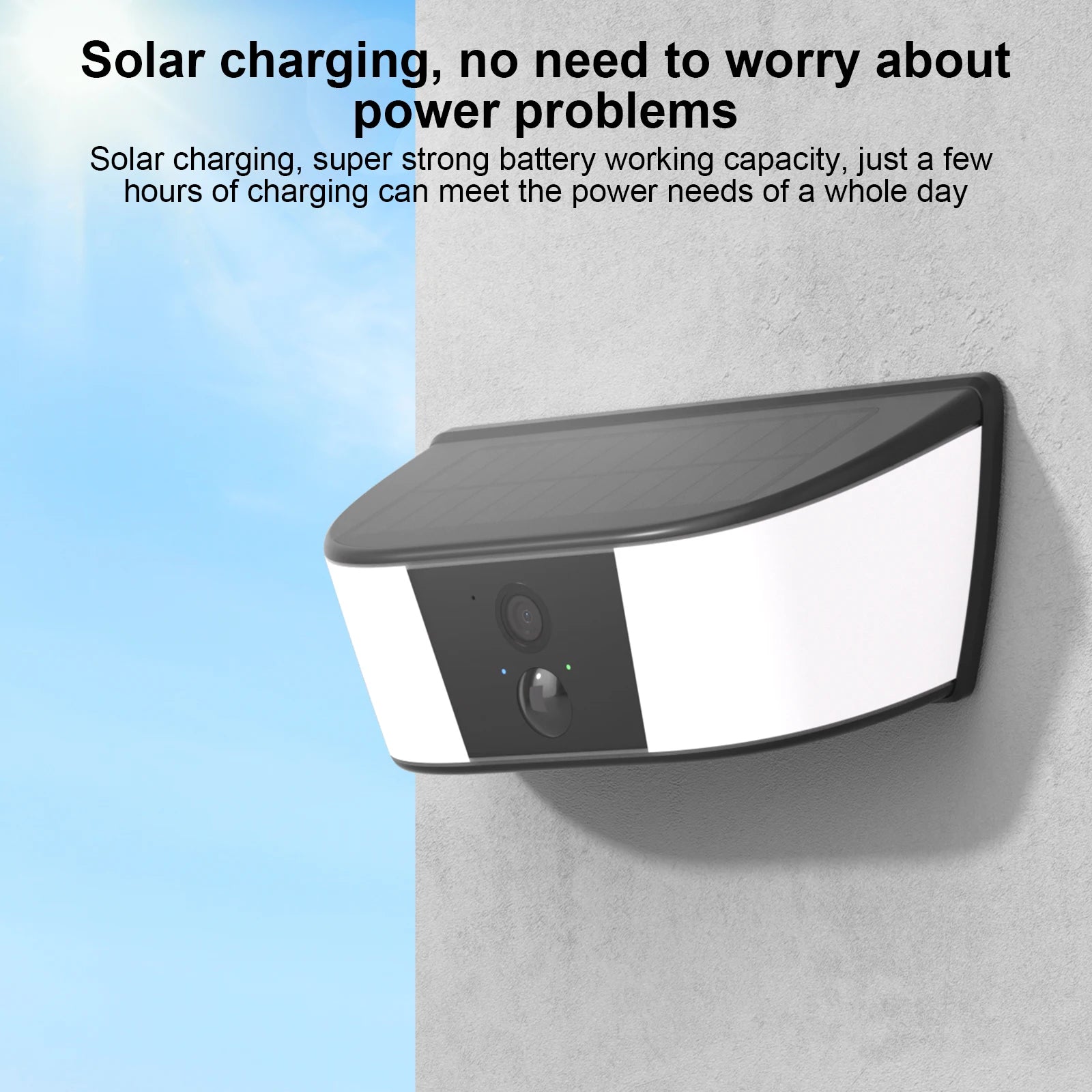2K Solar Camera Wall Light Outdoor Surveillance Camera 5200mAh Battery Camera Color Night Vision Local Alarm Humanoid Detection