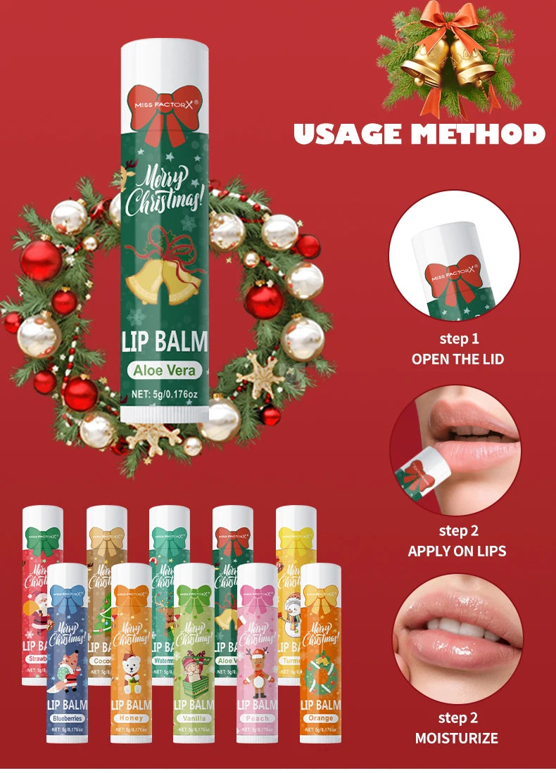 Hydrating Lip Balm Gift Set - 10 Piece Nourishing Christmas Care Kit Lip Care Tidesmit
