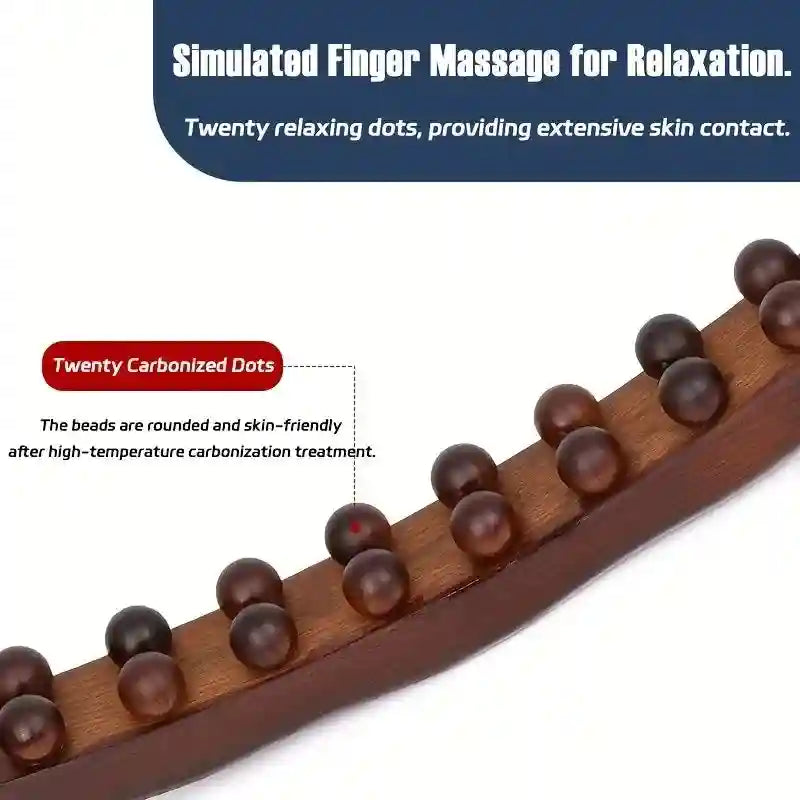 Massage Stick Double Row 20 Beads Wooden Manual Tool for Muscle Relief Eye Massage Instrument Tidesmit
